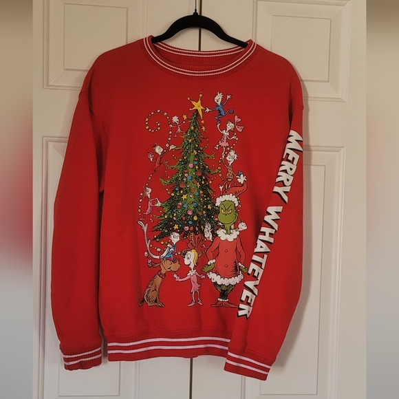 The Grinch Christmas Merry Grinchmas Ugly Pullover Sweater Sweat Shirt Medium - Picture 3 of 3